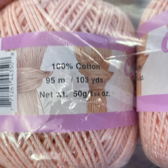 6 balls of 100% mercerized cotton dk weight knitting yarn baby pink - Picture 5 of 6